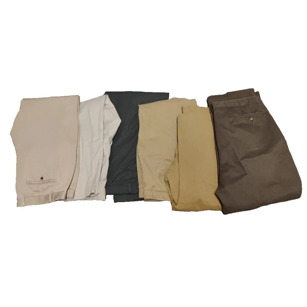 lot of 6 Eddie Bauer, Dockers, Lee, C.Barrow Men's dress Pants Sz 42X30 multico